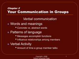 Chapter 2 Communicating Within Groups