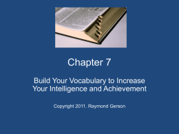 Build Your Vocabulary to Increase Your Intelligence and
