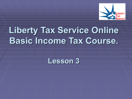 Liberty Tax Service Online Basic Income Tax Course. Lesson