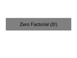 Zero Factorial (0!)