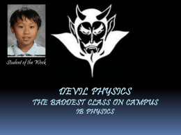 Devil physics The baddest class on campus IB Physics