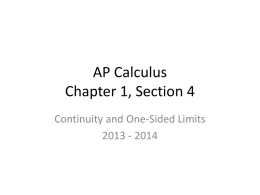 AP Calculus Chapter 1, Section 4