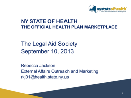 NY STATE OF HEALTHTHE OFFICIAL HEALTH PLAN …