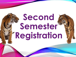 2nd Semester Registration