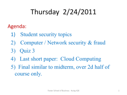 Thursday 1/27/2011 - University of Washington