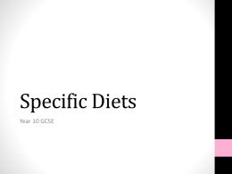 Specific Diets - the Redhill Academy