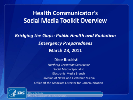 Health Communicator’s Social Media Toolkit Overview
