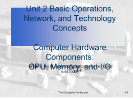 Chapter 3: Computer Hardware Components: CPU, Memory, and …
