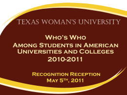 [Business Communication] - Texas Woman's University
