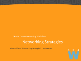 Networking Strategies - CRA-W