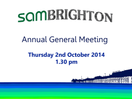 Annual General Meeting - The Society for Acute Medicine