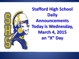 Daily Announcements Today is…. Wednesday October 13, 2010