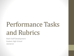 Performance Tasks and Rubrics