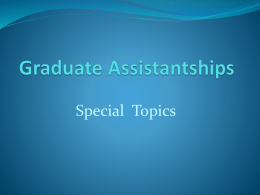 Graduate Assistants and Fellowships