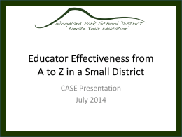 Educator Effectiveness from A to Z in a Small District