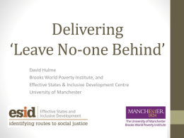 Delivering ‘Leave No-one Behind’