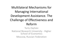 Multilateral Mechanisms for Managing International