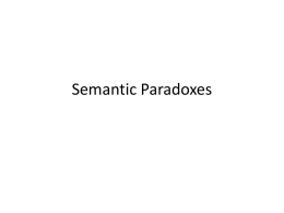 Semantic Paradoxes - Michael Johnson's Homepage