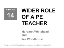 Chapter 14 Wider role of a PE teacher