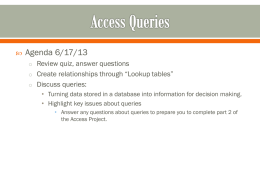Access Queries - College of Business