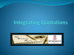 Integrating Quotes - University of South Carolina Aiken