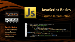 JavaScript Basics - Course Intro