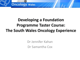 Developing a Foundation Programme Taster: The South Wales