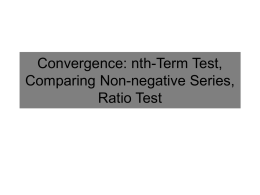 Convergence: nth-Term Test, Comparing Nonegative Series