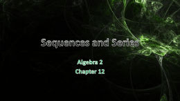 Sequences and Series - Home :: Andrews University