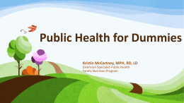 Public Health for Dummies - West Virginia University