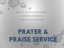 Prayer & Praise Service - Anglican Diocese of Nova Scotia