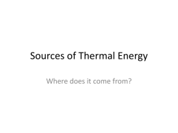 Sources of Thermal Energy