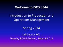 Welcome to ISQS 3344 - Texas Tech University