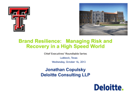 Brand Resilience Managing Risk and