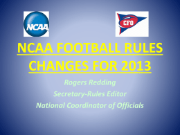 NCAA FOOTBALL RULES CHANGES FOR 2011