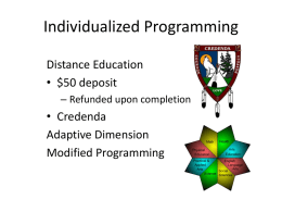 Individualized Programming - Prairie Spirit School Division