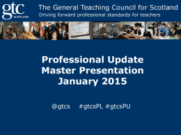 Professional Update: a positive innovation in Scottish schools