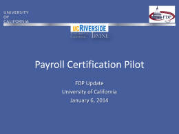 UC Payroll Certification Update