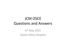 JCM OSCE Questions - Hong Kong College of Emergency Medicine