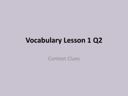 Vocabulary Lesson 1 Q2 Gifted