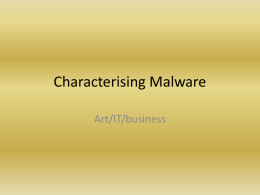 Characterising Malware