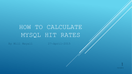 How to Calculate MySQL Hit Rates