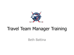 Travel Team Manager Training
