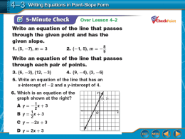 ppt 4-3 Writing Equations in Point