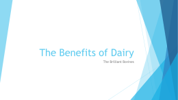 The Benefits of Dairy - Spring Head Lutheran School