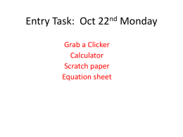 Entry Task: Oct 19th Friday