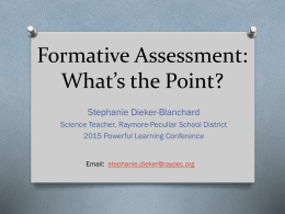 Formative Assessment: What’s the Point?