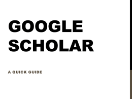 Google Scholar - Southern College of Optometry