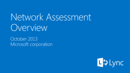 Network Assessment Overview