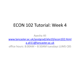 ECON 102 Tutorial: Week 2